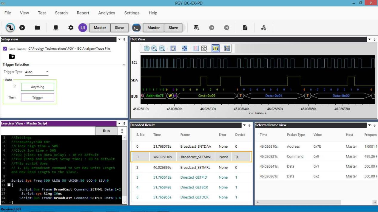 Multi-domain View provides the complete view of I3C Protocol activity in a single GUI